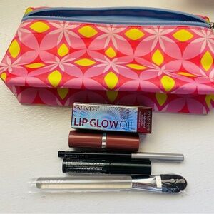 Colorful Clinique Makeup bag with new Clinique products